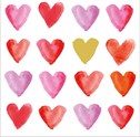 Servietter 25x25 cm Aquarell Hearts