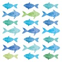 Servietter 33x33 cm Aquarell Fishes
