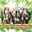 Servietter 33x33 cm Three Apes
