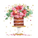 Servietter 33x33 cm Cake & Flowers