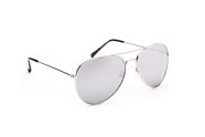 P4 Aviators Axel Solbrille  Silver w Mirror