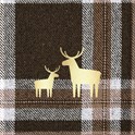 Servietter 33x33 cm Check Brown & Deer