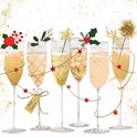 Servietter 33x33 cm Champagne Glasses