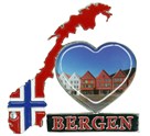 Magnet Norgeskart Bergen