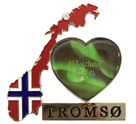 Magnet metall Tromsø m Norgesflagg