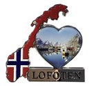 Magnet metall Lofoten m Norgesflagg